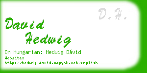 david hedwig business card